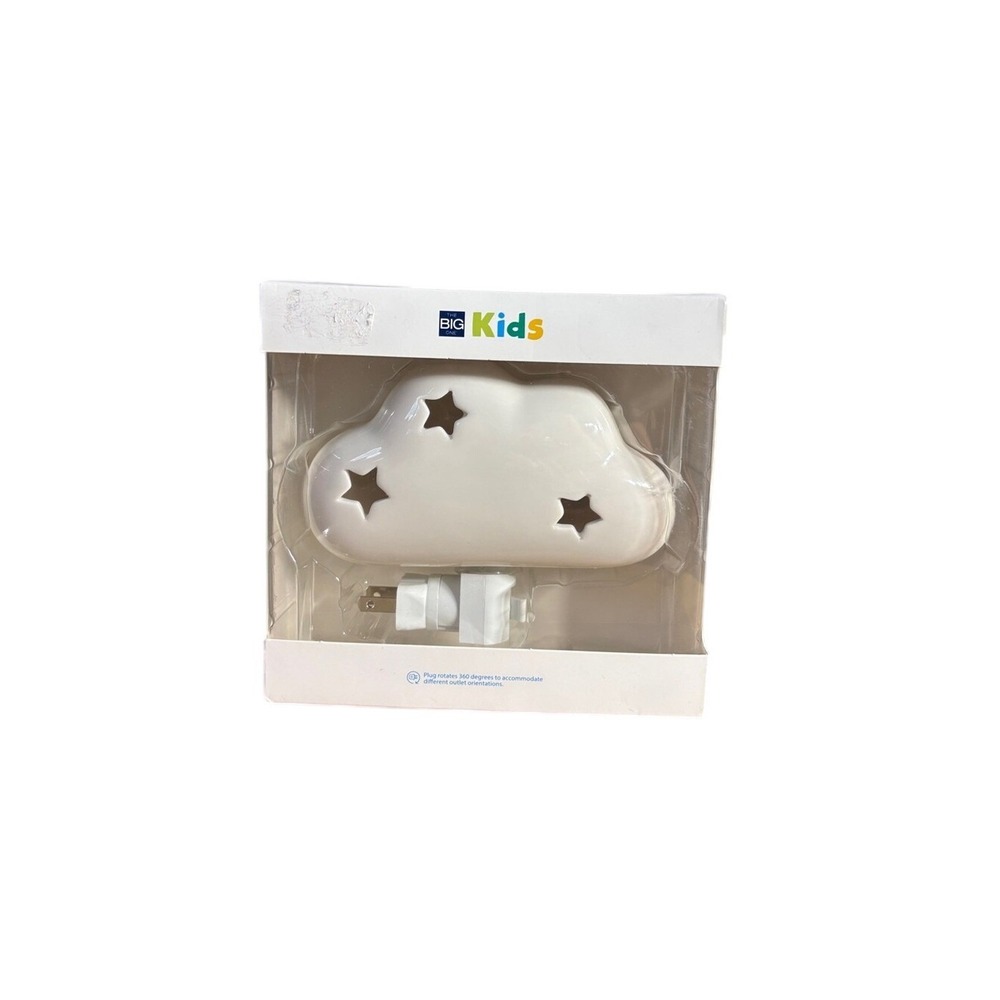 The Big One Kids White Cloud Night Light Star Cutout Plug-In Nursery Bedroom NEW